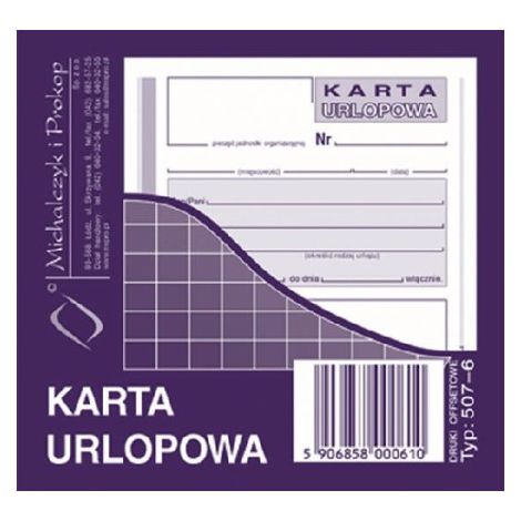 Druk MiP Karta Urlopowa 2/3 A6/40